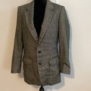 Vintage Classic Gray Herringbone Blazer by Joe Namath